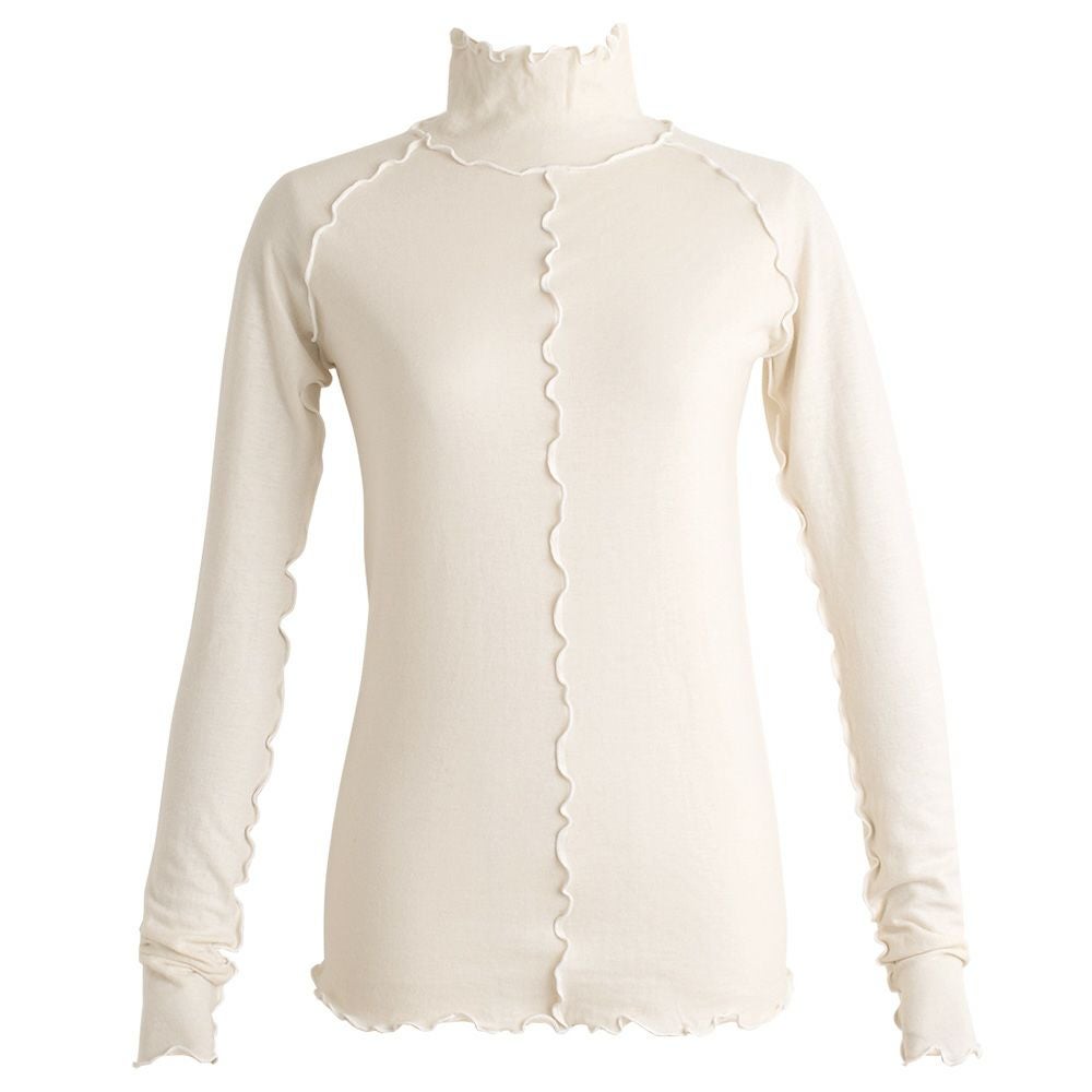 肌側シルク アウトメロー ハイネック パジャマインナー 日本製 表側コットン