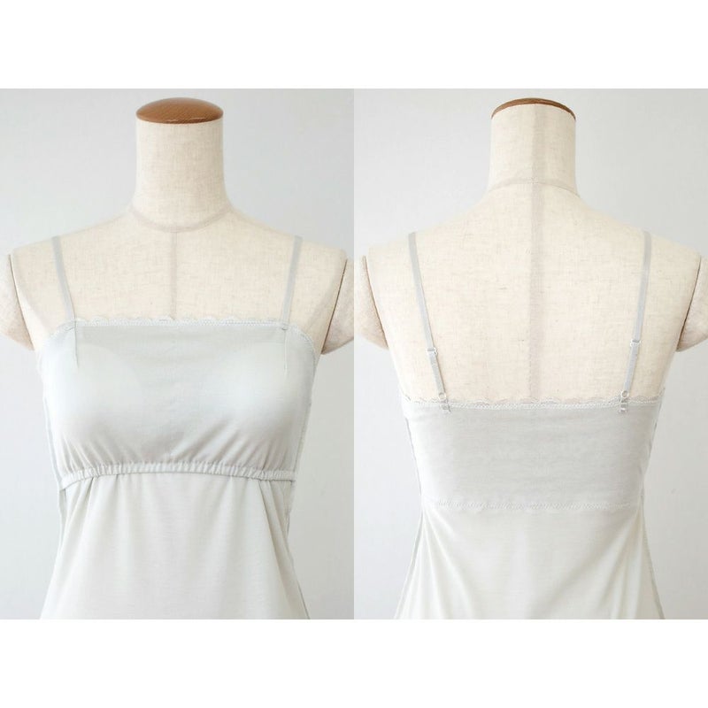 シルク カップ付きキャミソール フロントレース 日本製