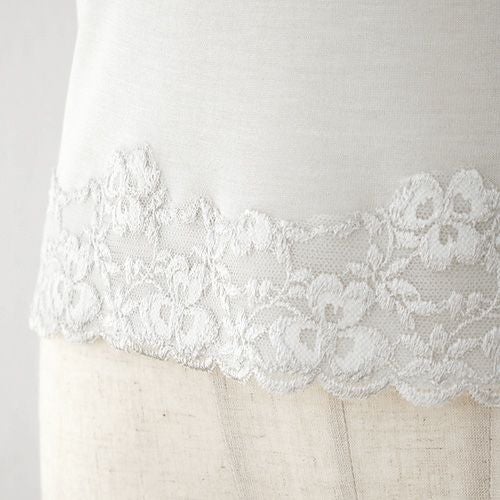 シルク カップ付きキャミソール フロントレース 日本製