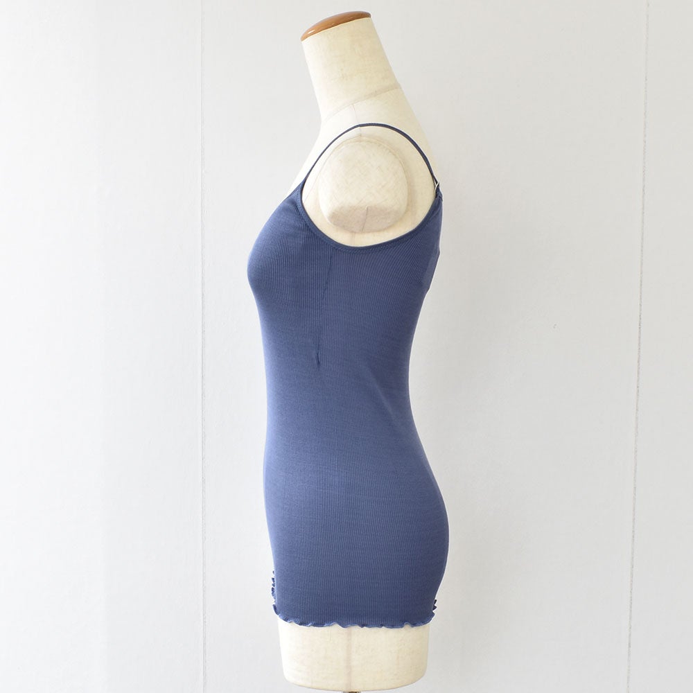 シルク100％ テレコ 金具がないカップ付きキャミソール 病院用 日本製 ウォッシャブル加工