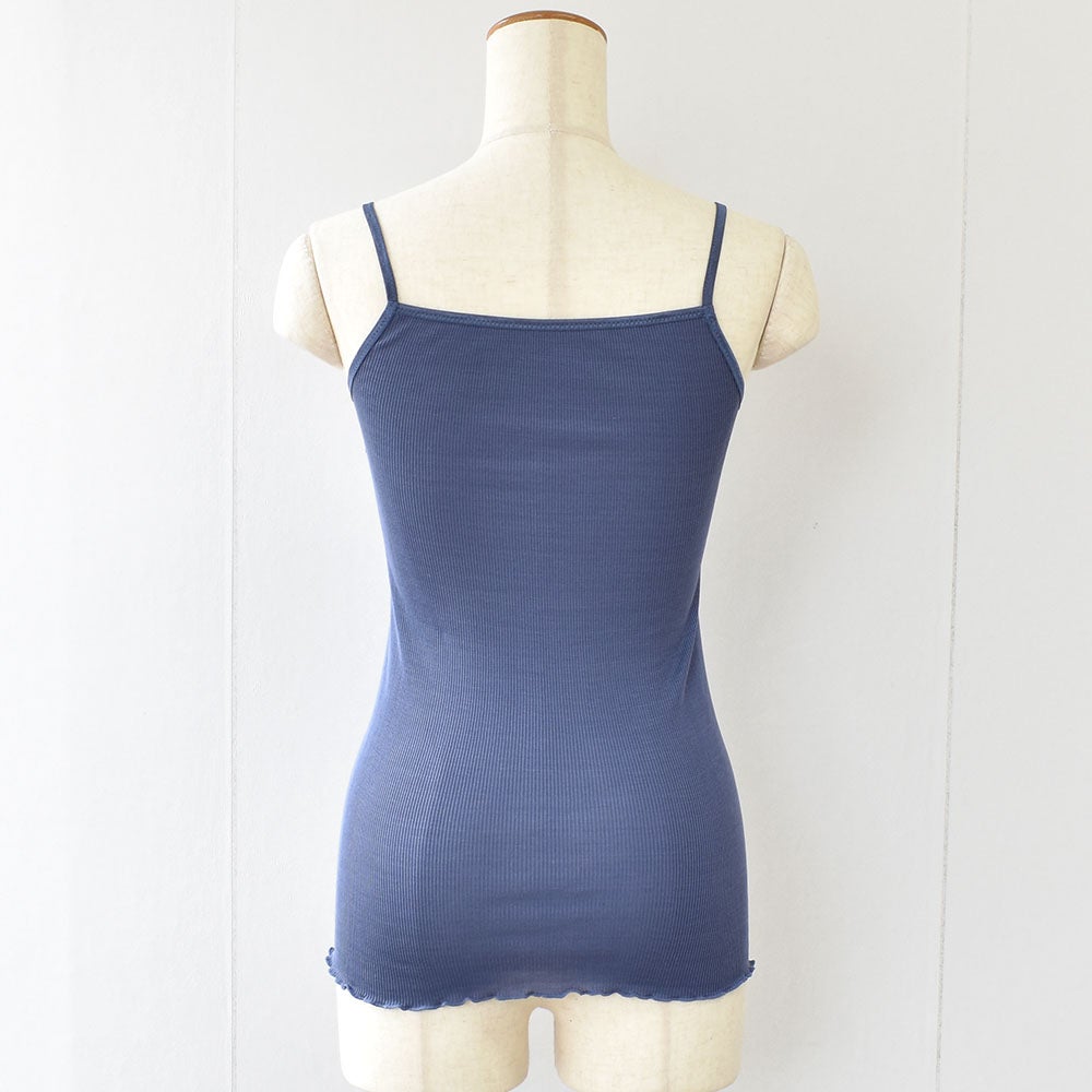 シルク100％ テレコ 金具がないカップ付きキャミソール 病院用 日本製 ウォッシャブル加工