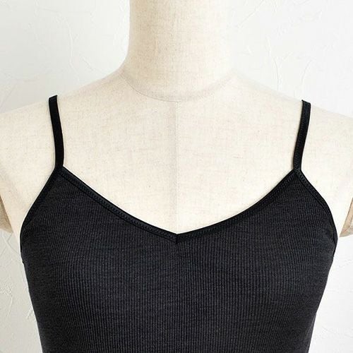 シルク100％ テレコ 金具がないカップ付きキャミソール 病院用 日本製 ウォッシャブル加工