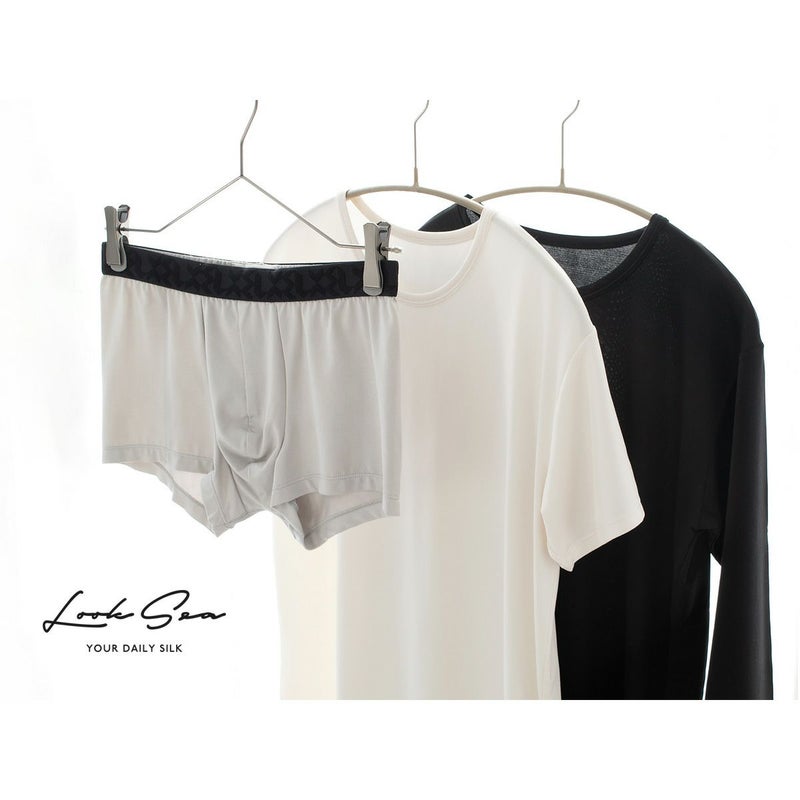 シルク メンズ 半袖インナー クルーネック 日本製