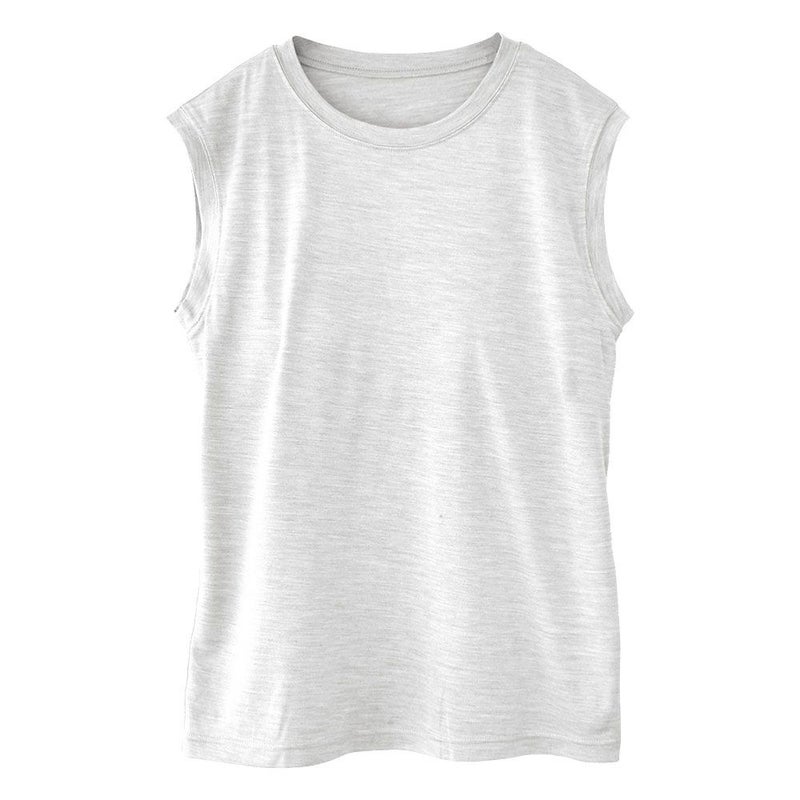 シルク100％ ソフトジャージー カップ付き タンクトップ クルーネック ゆるラク 日本製