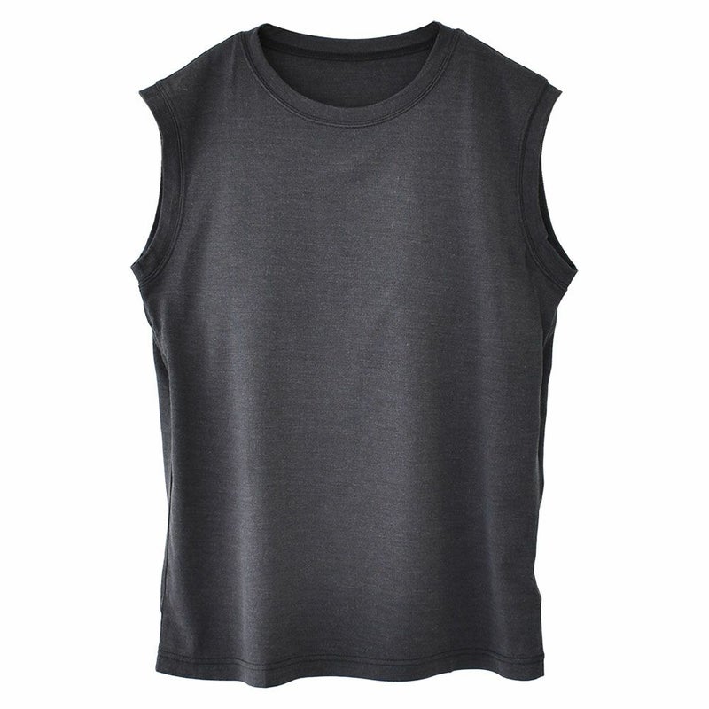 シルク100％ ソフトジャージー カップ付き タンクトップ クルーネック ゆるラク 日本製