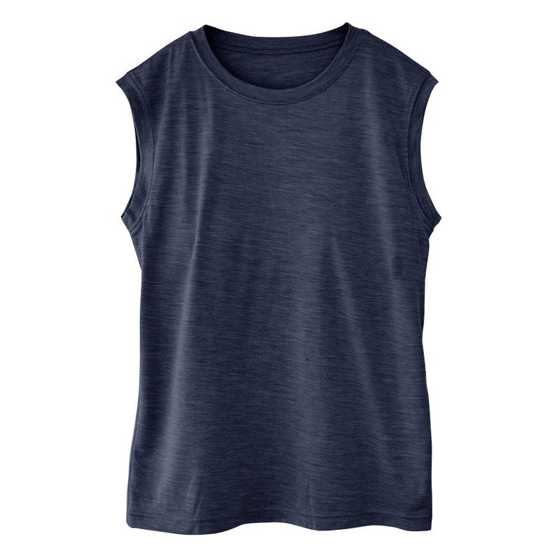 シルク100％ ソフトジャージー カップ付き タンクトップ クルーネック ゆるラク 日本製