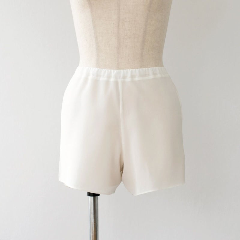 シルク クレープデシン ストレッチ タップパンツ 日本製