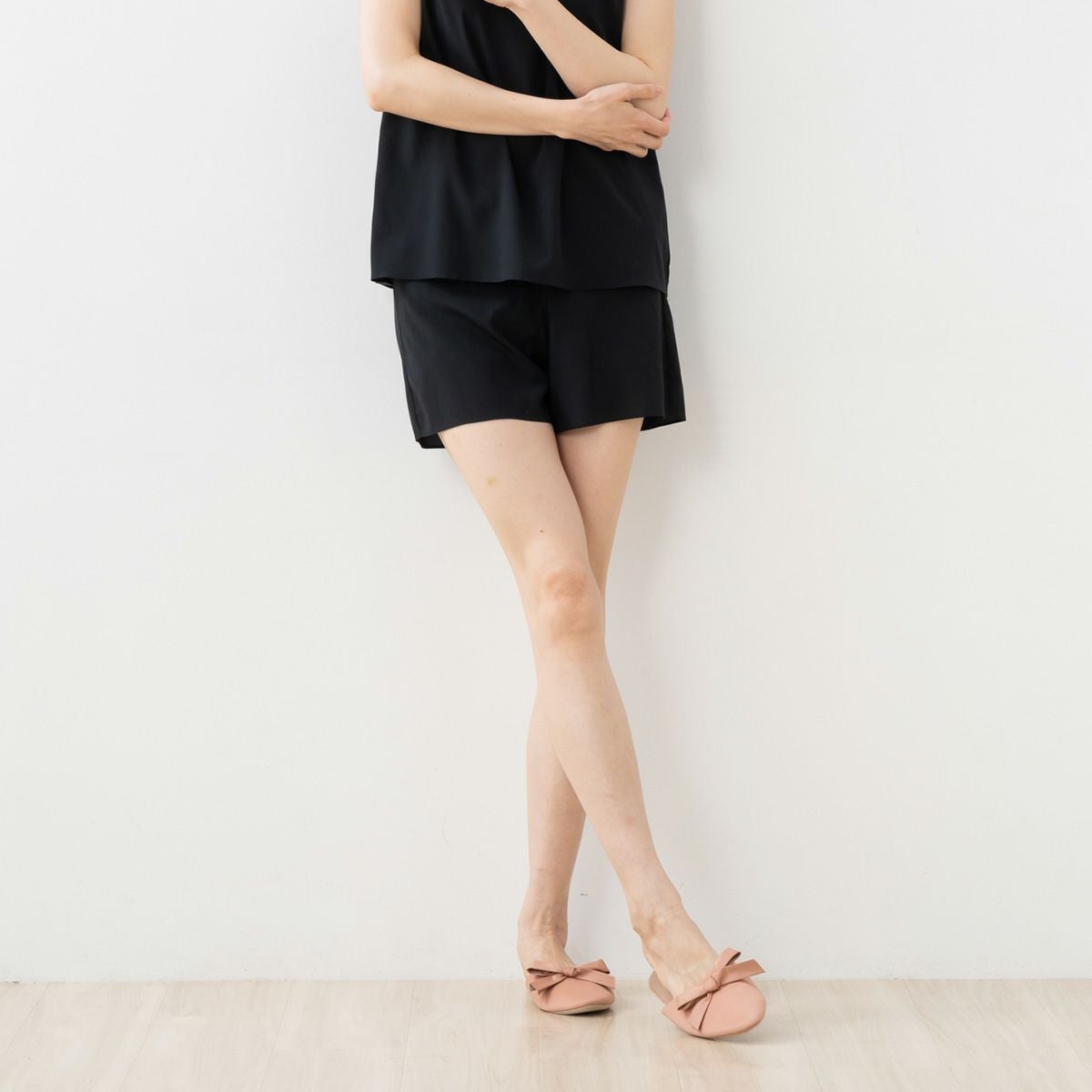 シルク クレープデシン ストレッチ タップパンツ 日本製