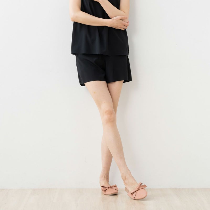 シルク クレープデシン ストレッチ タップパンツ 日本製