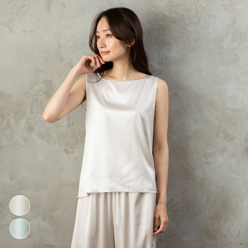 シルクサテンストレッチ タンクトップ 19匁