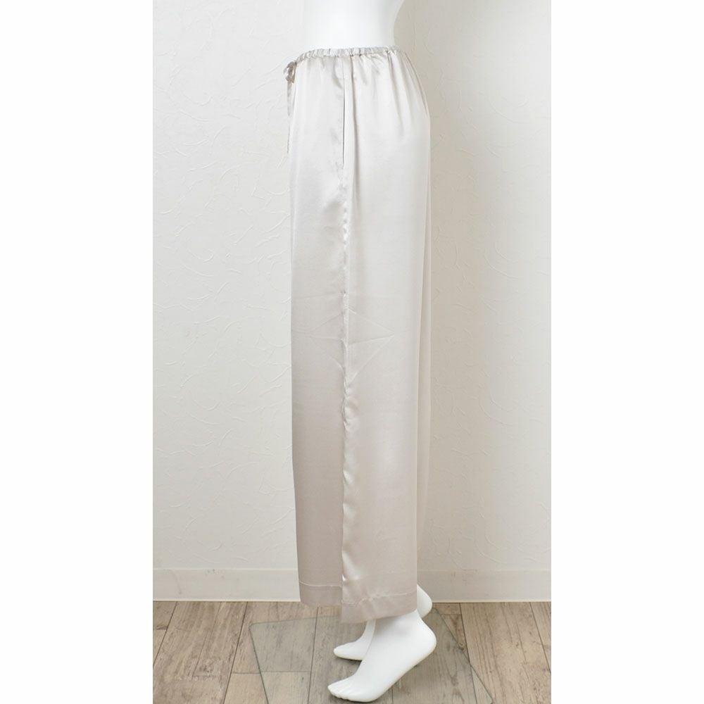 シルクサテンストレッチ ワイドパンツ 19匁