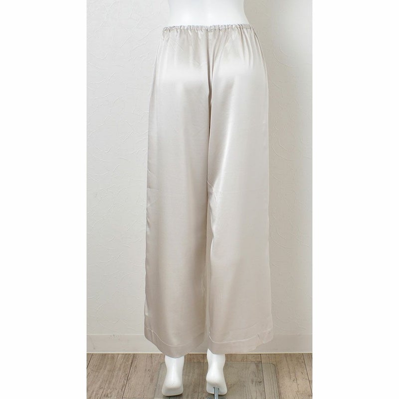 シルクサテンストレッチ ワイドパンツ 19匁
