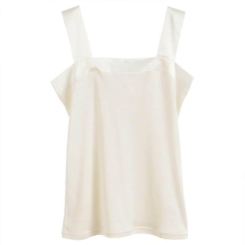 シルク ブラ紐隠し スクエア タンクトップ 日本製