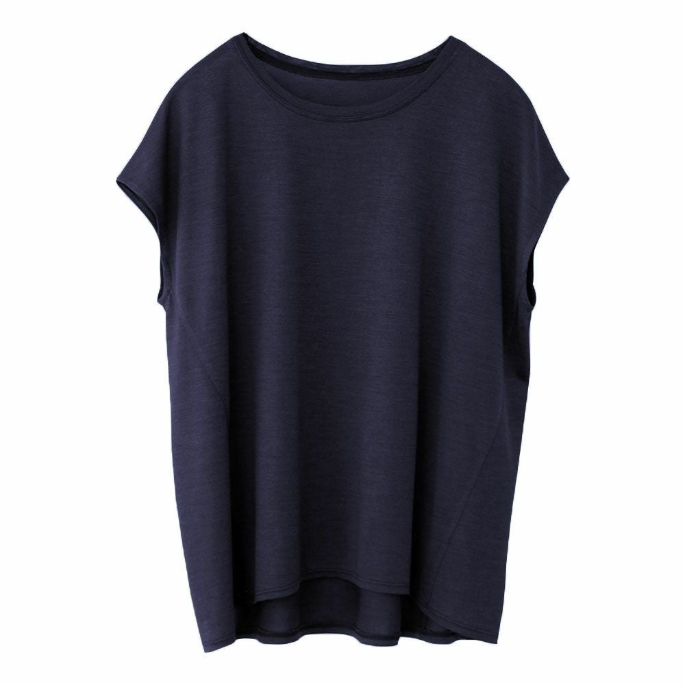 シルク100% ジャージー フレンチ袖トップス 日本製