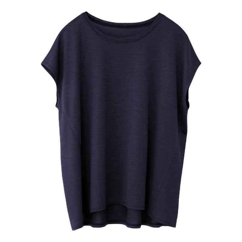 シルク100% ジャージー フレンチ袖トップス 日本製