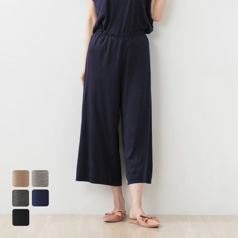 シルク100% ジャージー ガウチョパンツ 日本製