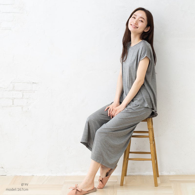 シルク100% ジャージー ガウチョパンツ 日本製