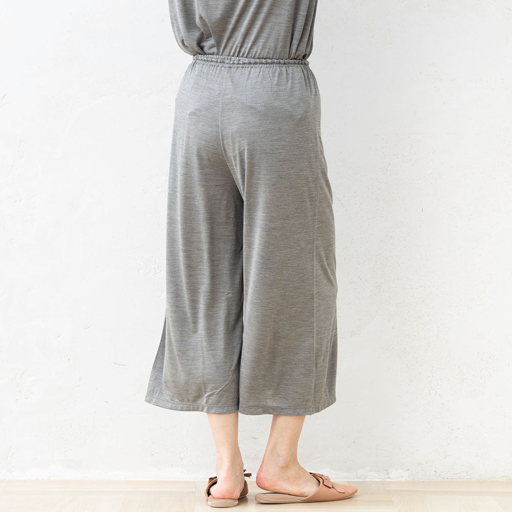 シルク100% ジャージー ガウチョパンツ 日本製