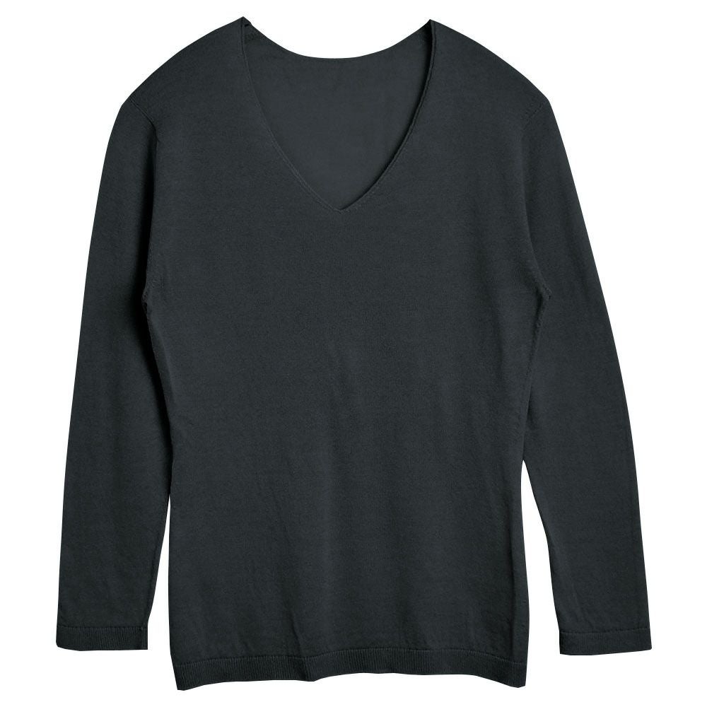 シルク100％ ふわふわ加工 Vネック 長袖インナー 日本製