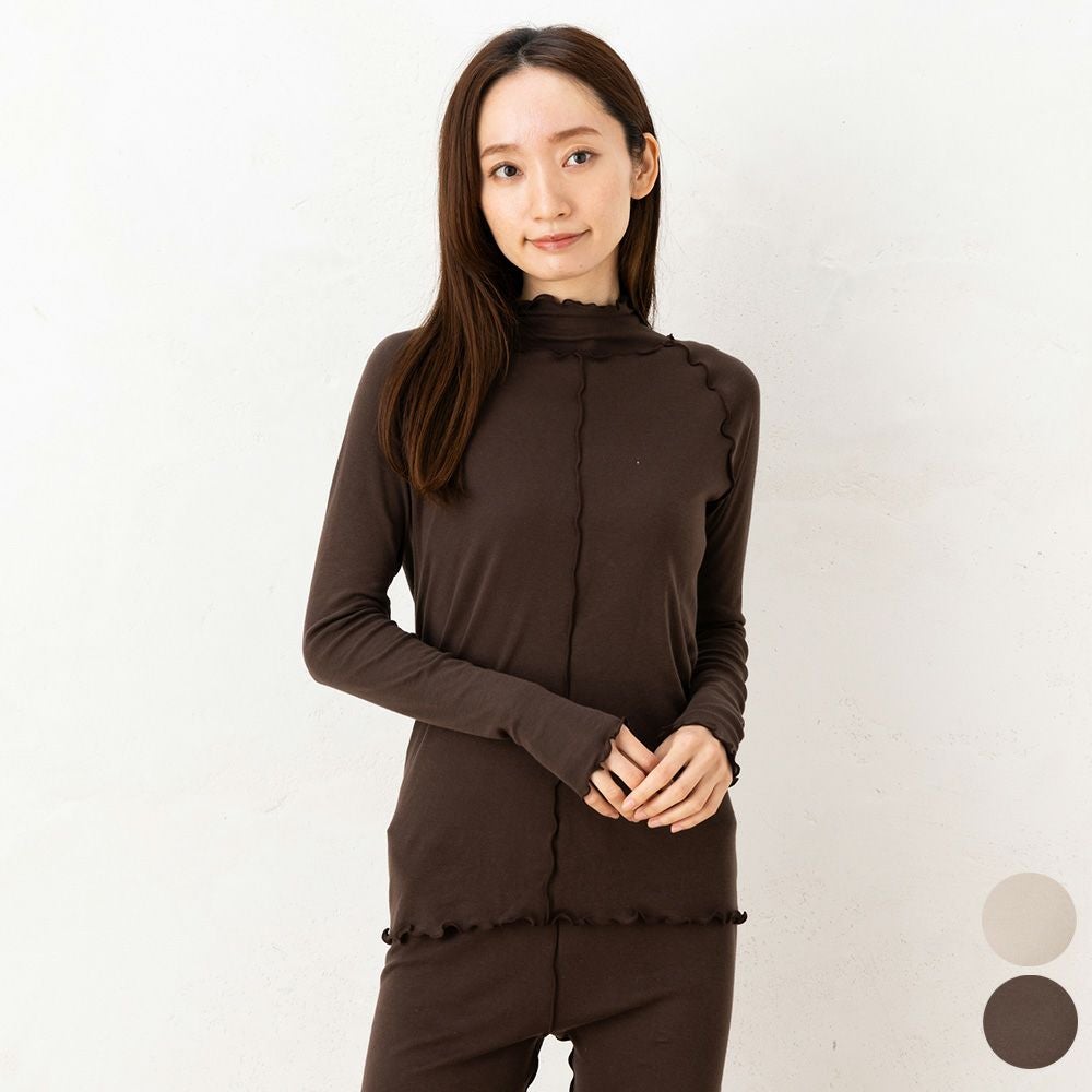 オーガニックコットン100％ アウトメロー 長袖インナー ハイネック 日本製