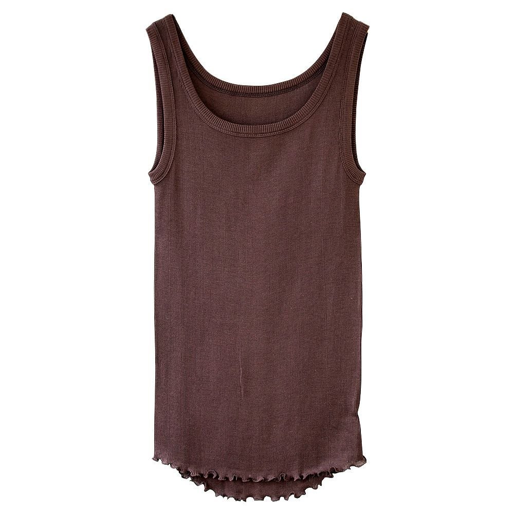 シルク100% テレコ　タンクトップ 日本製 ウォッシャブル加工