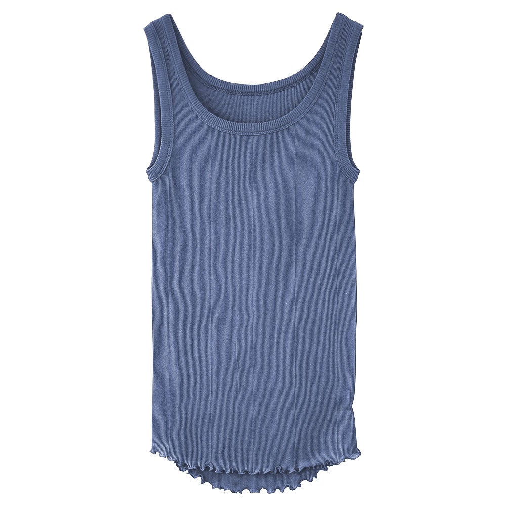 シルク100% テレコ　タンクトップ 日本製 ウォッシャブル加工