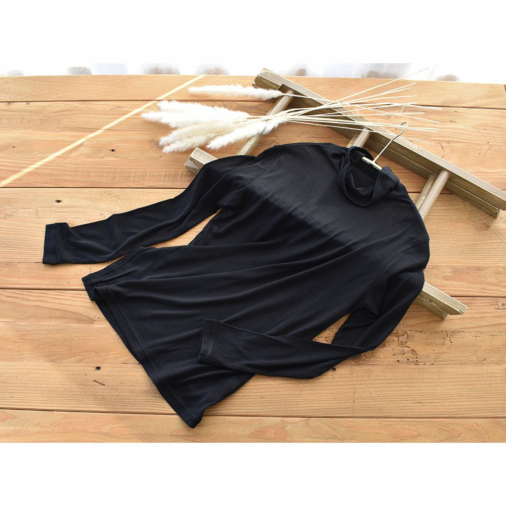 シルク100％ ハイネック 長袖インナー 日本製【ふわ肌シルク】 イーズ