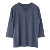 シルク100％ ソフトジャージー Vネック 7分袖トップス 日本製 ウォッシャブル加工