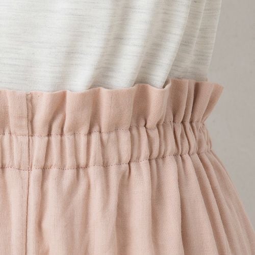 オーガニックコットン100% 和晒しダブルガーゼ 湯上りパジャマ 上下セット フレンチ袖トップスとルームパンツ 日本製