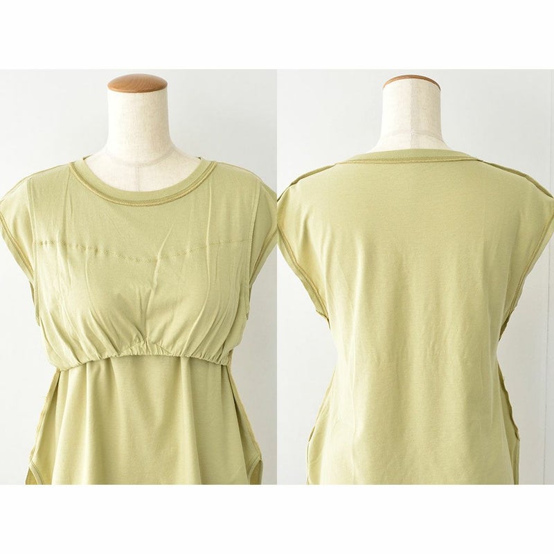 リラクシングウェア カップ付きフレンチ袖トップス 日本製