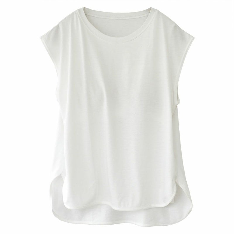 リラクシングウェア カップ付きフレンチ袖トップス 日本製