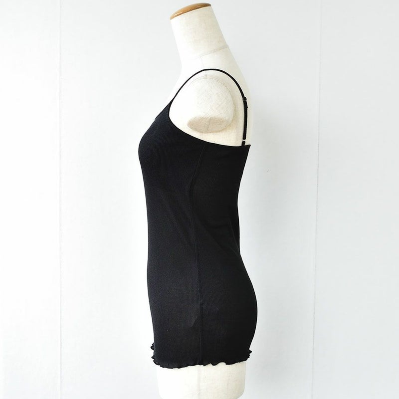 コットンシルク テレコ カップ付きキャミソール