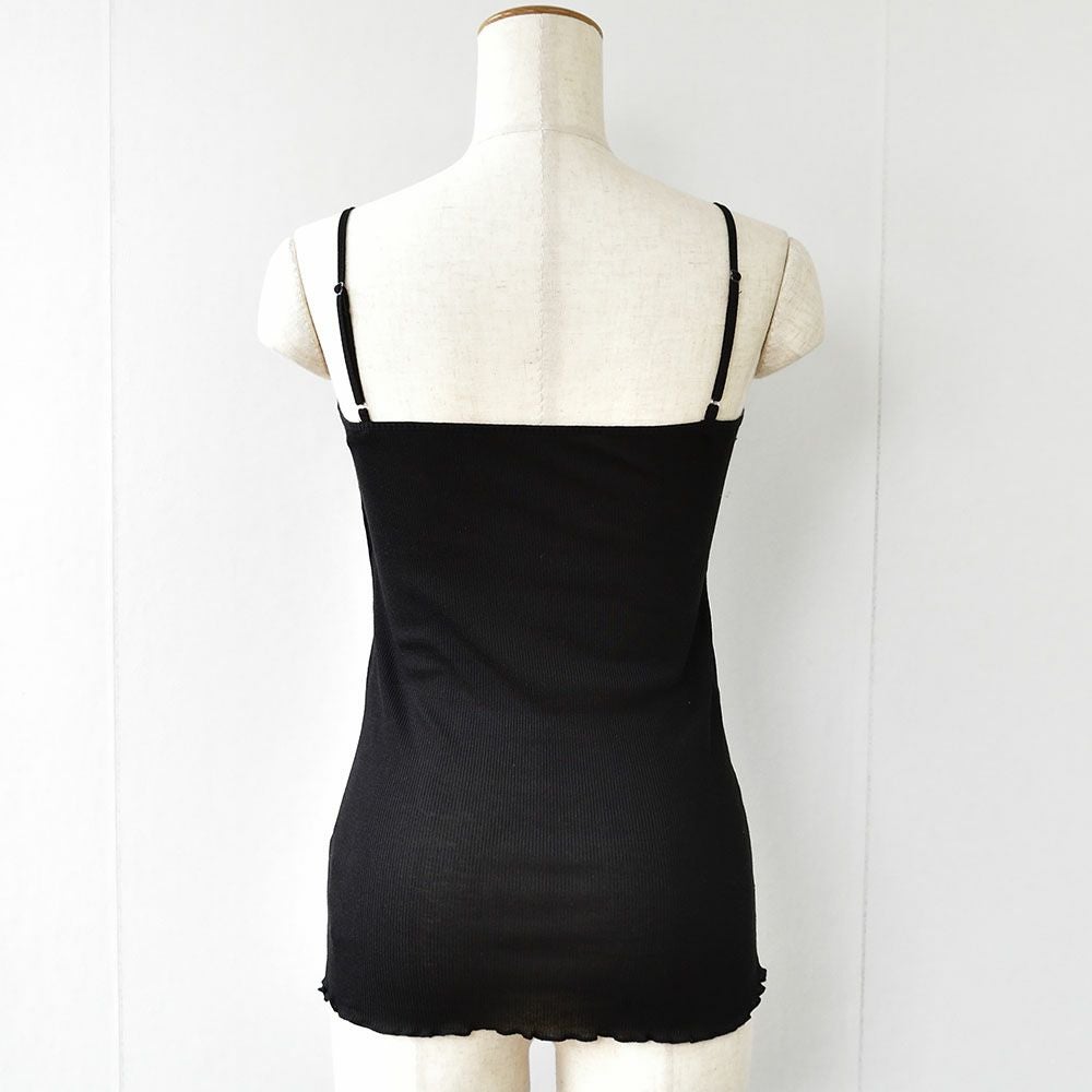 コットンシルク テレコ カップ付きキャミソール