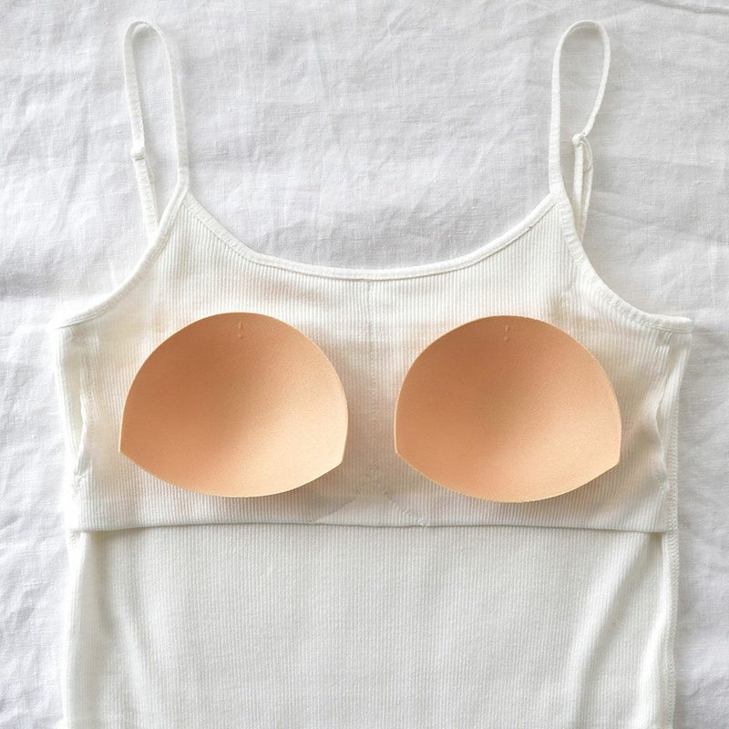 コットンシルク テレコ カップ付きキャミソール