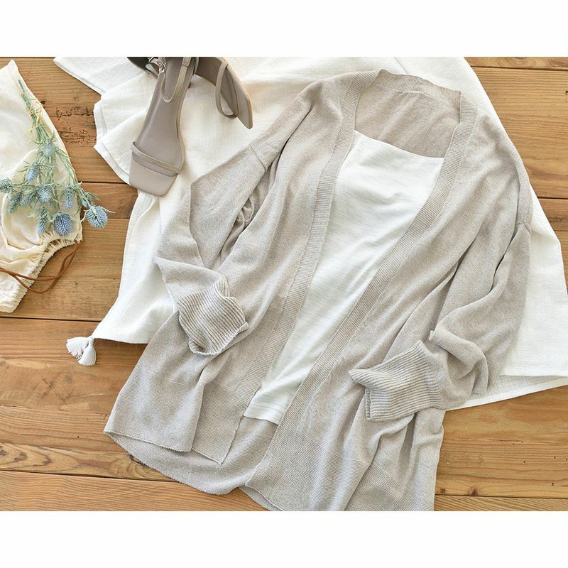 シルクリネン カーディガン 日本製