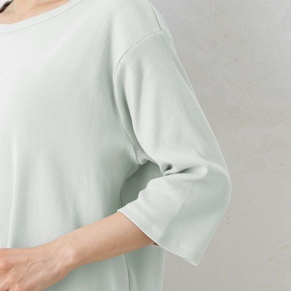 オーガニックコットン100% テレコ カップ付きトップス 日本製 カップ裏シルク