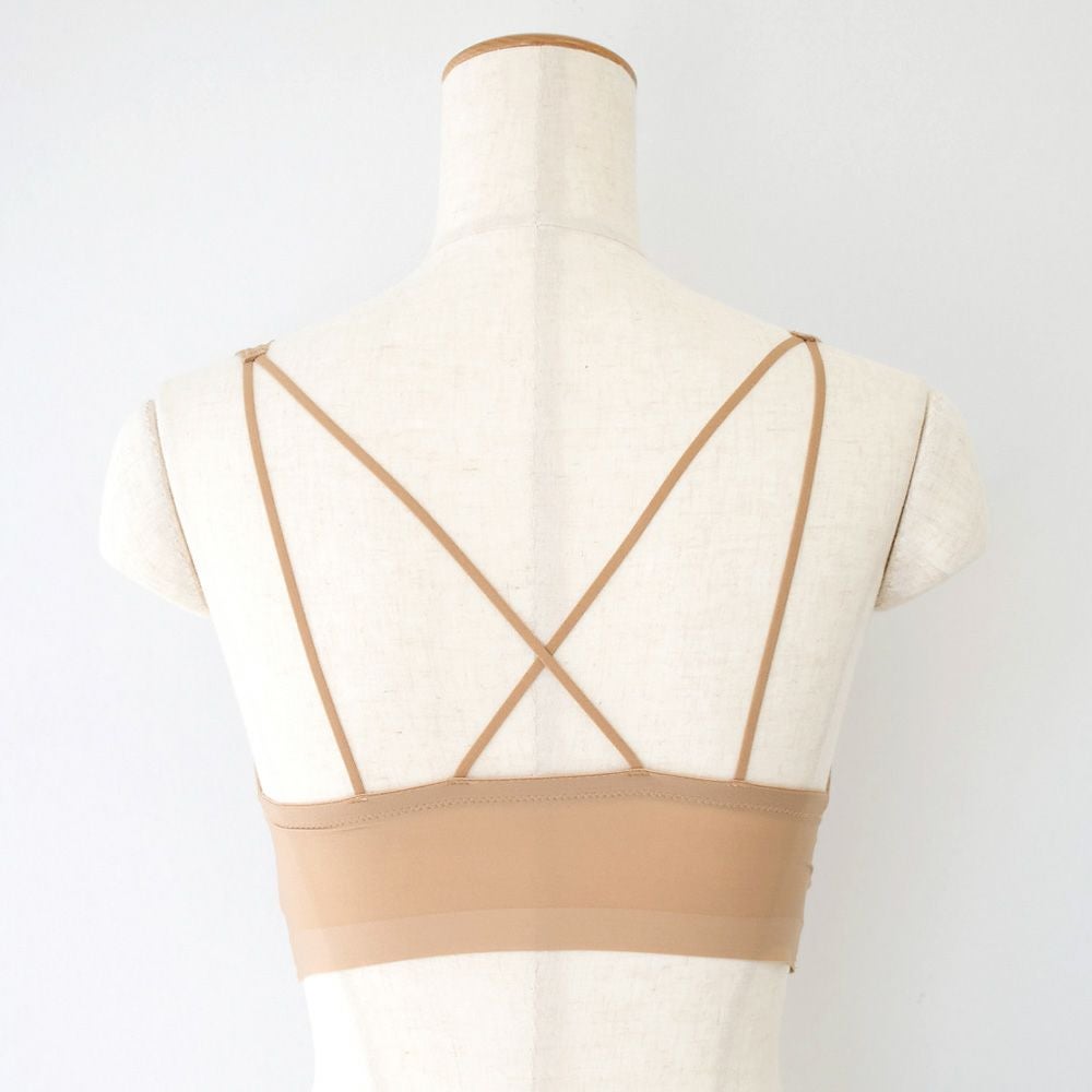 ◇カップ裏シルク バッククロス ノンワイヤーブラ レディース