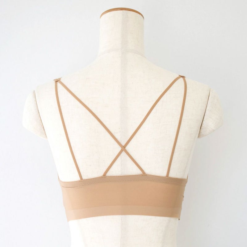 ◇カップ裏シルク バッククロス ノンワイヤーブラ レディース