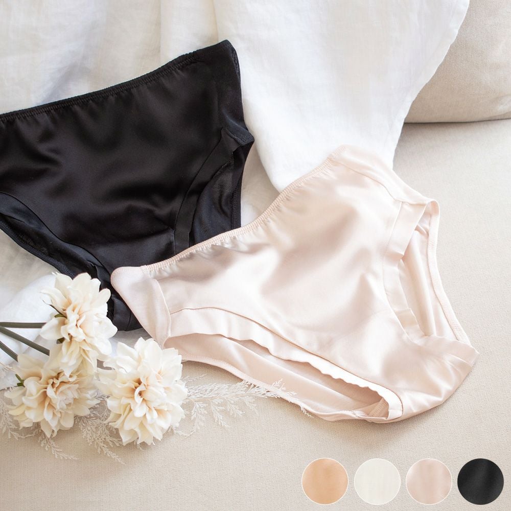 シルクサテン＆シルク絹紡糸 スタンダードショーツ 日本製