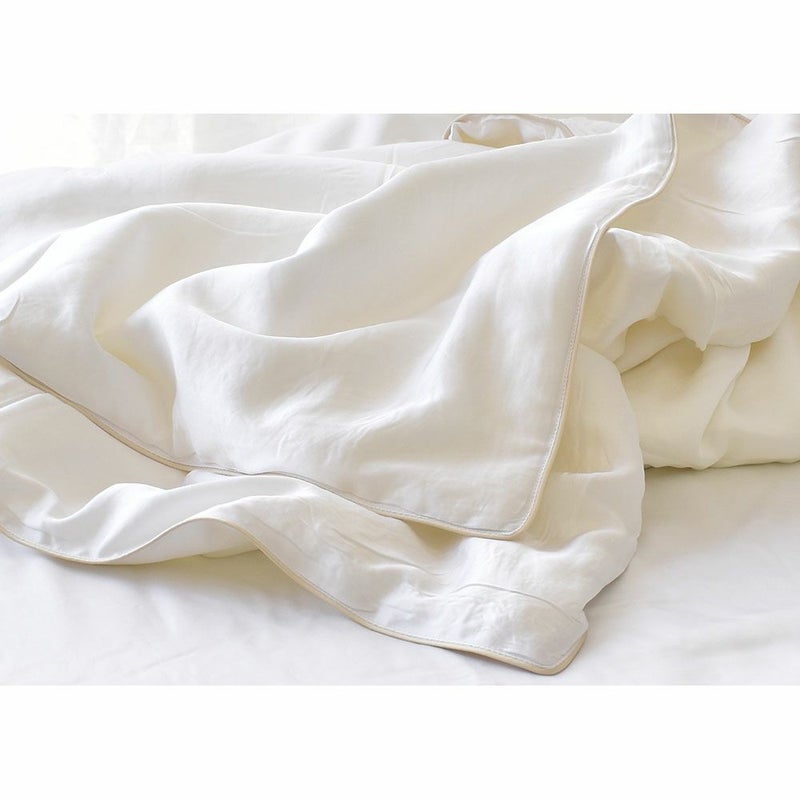 シルク100%真綿 薄掛け布団 シングルサイズ 側生地バンブー