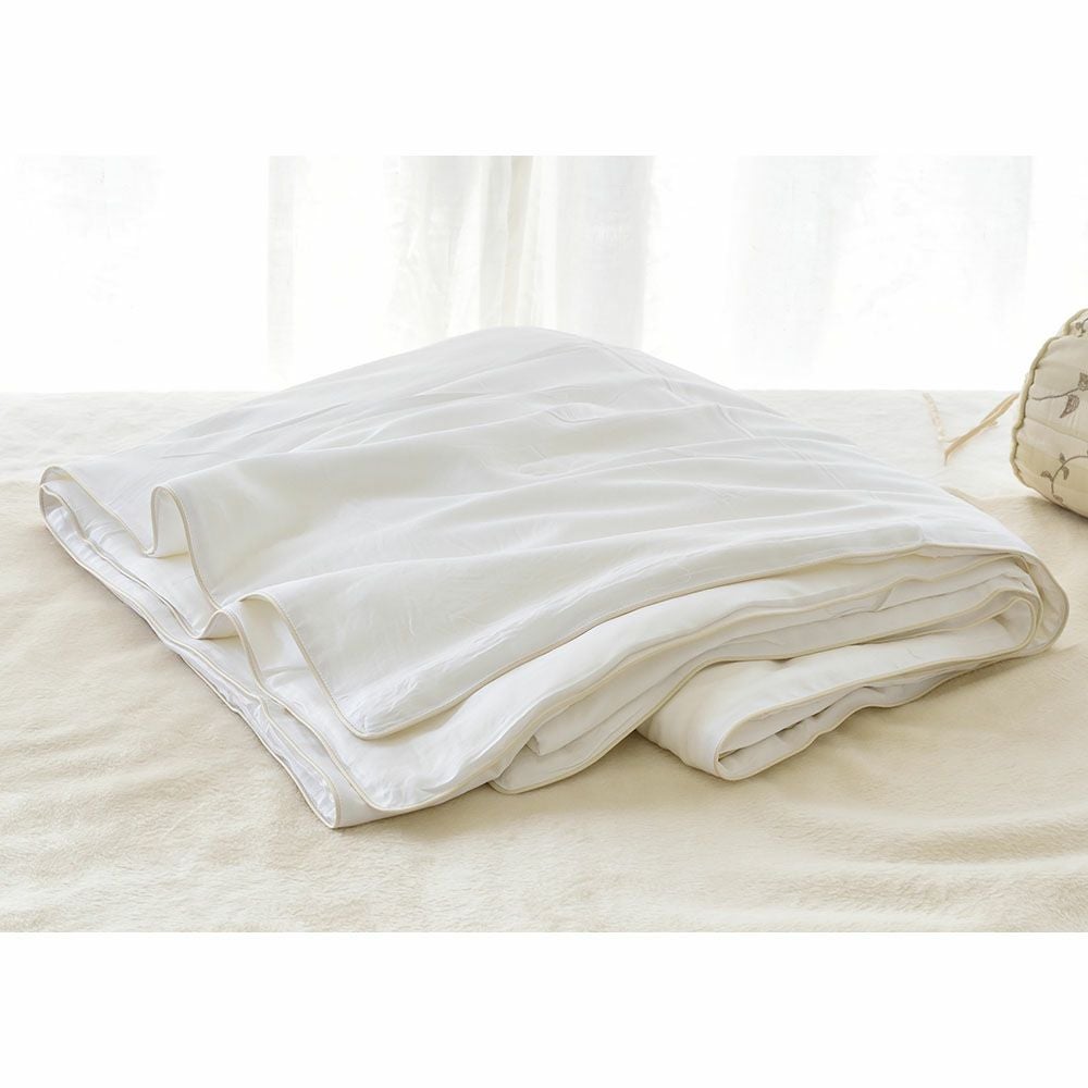 シルク100%真綿 薄掛け布団 シングルサイズ 側生地バンブー