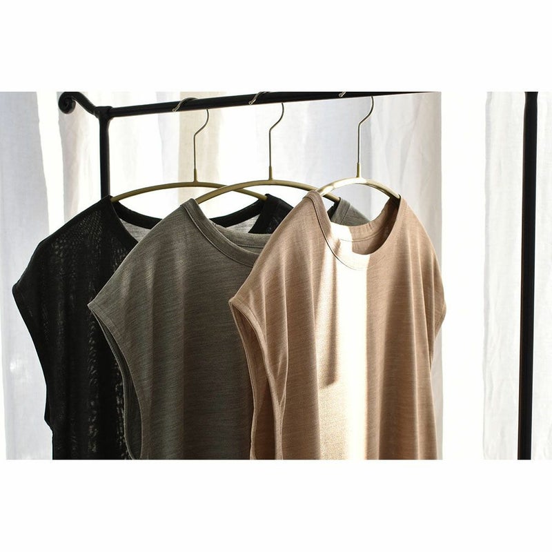 シルク100% ジャージー フレンチ袖 クルーネック Tシャツ 日本製