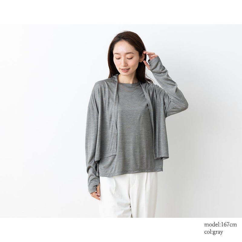 シルク100% ジャージー フレンチ袖 クルーネック Tシャツ 日本製