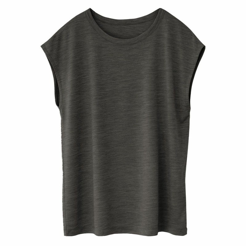 シルク100% ジャージー フレンチ袖 クルーネック Tシャツ 日本製