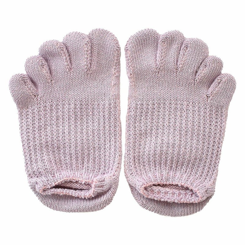 肌側シルク 5本指スニーカーソックス 日本製 ホールガーメント