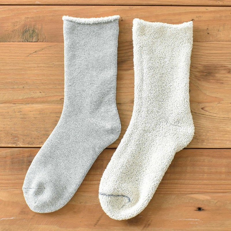 ふかふか裏パイル コットン ソックス 日本製 肌側綿100％