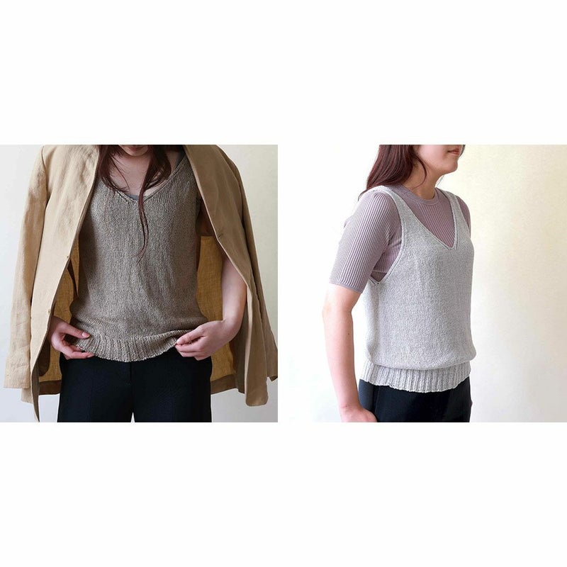 リネンシルク ニットタンクトップ 日本製