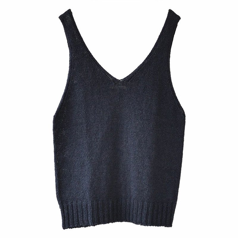 リネンシルク ニットタンクトップ 日本製