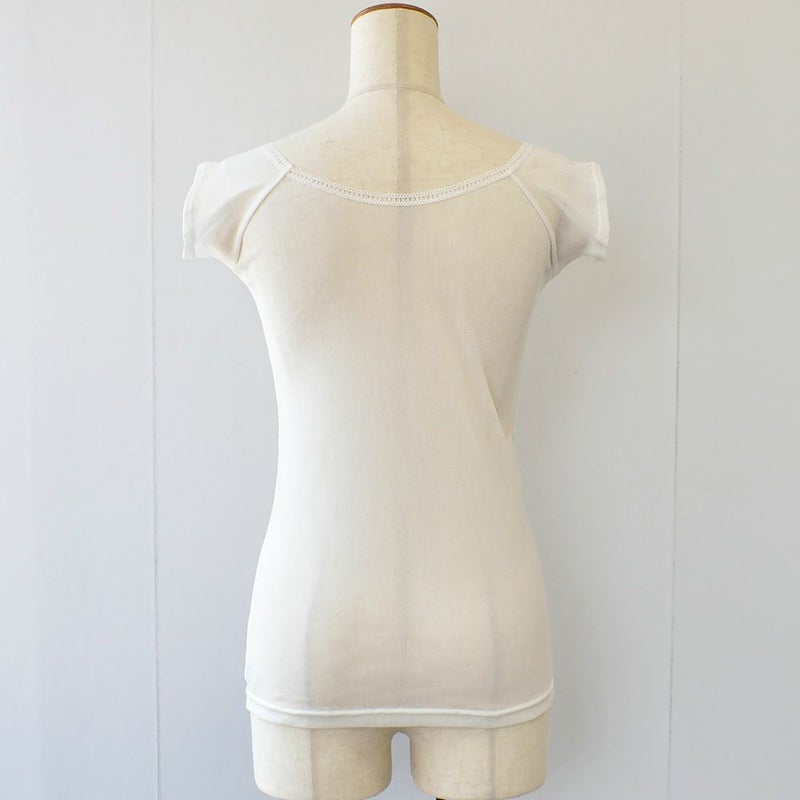 シルクの脇汗パッド付き サラチュール 汗取りインナー 普通丈 日本製