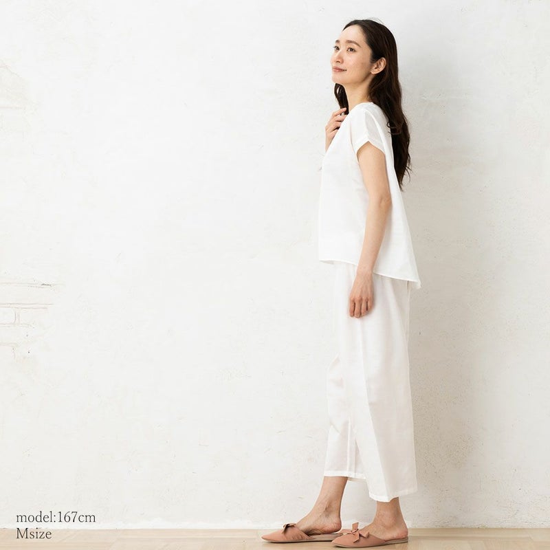 コットンシルクサテン ルームパンツ 日本製